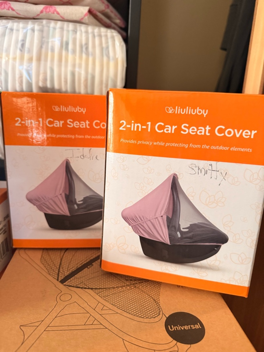 liuliuby 2-in-1 Car Seat Cover - Mauve/Pink
